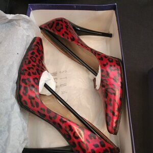 Stuart Weitzman Zinger Red Leopard Stiletto Pumps – Size 8